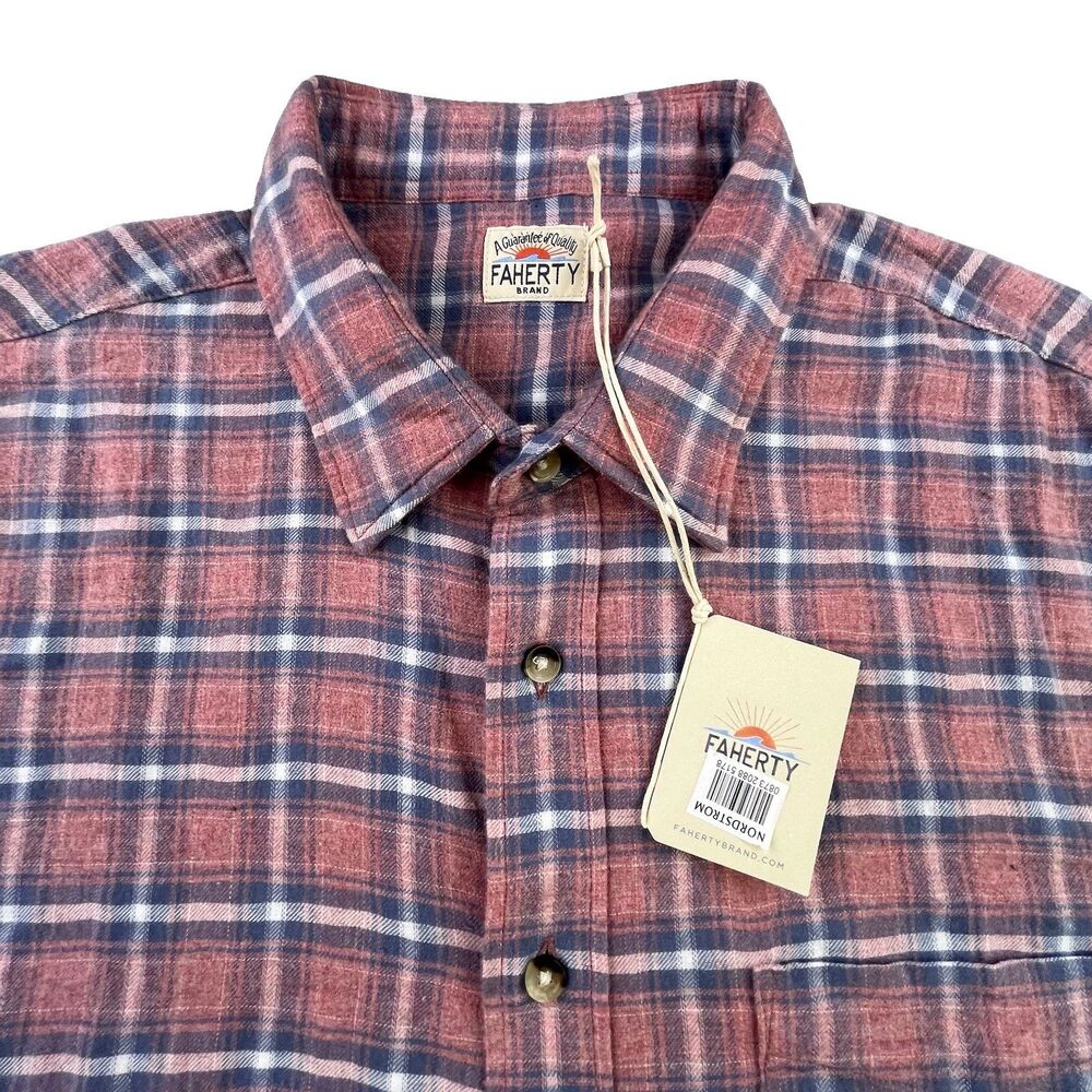 Faherty Featherweight Flannel Shirt Mens XL Lowell Plaid Button Up Western NEW